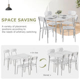 VECELO Dining Table Set for 4, 5-Piece Kitchen Table with 4 Chairs, MDF Board Tabletop with Metal Frame for Small Space, Compact Dinette, Breakfast Nook, White VECELO