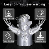 DO3D Silk Sliver PLA Satin Shiny 3D Printer Filament, 1.75mm Diameter 1kg Spool 2.2lbs for FDM 3D Printers DO3D