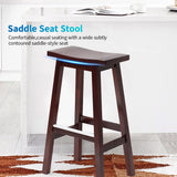 Capacmkseh Solid Wood Saddle-Seat Kitchen Counter Barstools Set of 2, 30-Inch Height, Counter Height Bar Stools Wooden Stool Saddle Chair Tall Stool Capacmkseh