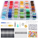 VICOVI Friendship Bracelet String Kits with Organizer Storage Box, 110 Colors Embroidery Floss 52Pcs Cross Stitch Tools-Labeled with Embroidery Thread Numbers for Bobbins Great Production Gift VICOVI