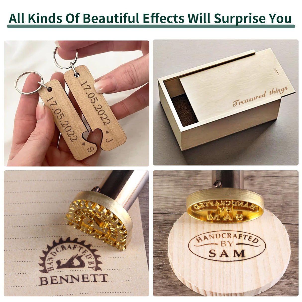 Custom Branding Iron Stamp for Wood and Leather - Personalised Logo Tool by HRCOYES (1.5x1.5 Inch) HRCOYES