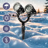 ‎LILNIAGY Christmas Double Head Snowflake Projector Lights,Christmas Decorations Outdoor LED Christmas Lights IP65 Waterproof Rotating Snow Lamp Christmas Decor for Patio Wall Window Xmas Decor LILNIAGY