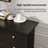 JUMMICO 6 Drawer Double Dresser for Bedroom, Industrial Wood Dresser Modern 6 Chest of Deep Drawers, Wide Storage Organizer Cabinet for Living Room (Black) JUMMICO