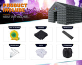 Albott 30x20x14 FT Large Black Inflatable Night Club Tent for Adults with 2 Side Doors, Inflatable Nightclub with Logo Area Gazebo Event House for Wedding Birthday Backyard Party Albott