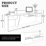 L-Shaped Reception Desk with Counter, Lockable Drawers & Storage, Modern Front Desk Reception Counter 47–118 Inch, Office Salon Checkout Receptionist Desk Wood + White Right 78.7 x 23.6 x 39.4 in Tazyee