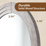 MELOMOIR Arched Full Length Mirror with Solid Wood Frame, 56"x21" Rustic Farmhouse Floor Mirror with Stand, Free Standing Leaning Hanging, for Bedroom Living Room Dressing Room, Distressed White MELOMOIR