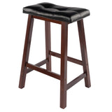 Winsome Mona Stool, 24", Antique Walnut Winsome