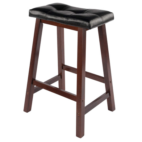 Winsome Mona Stool, 24", Antique Walnut Winsome