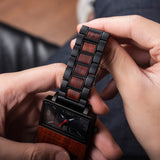 2win Engraved Wooden Watches Nameplate Custom for Men Unique Alloy & Wood Design Watch Personalized Gifts for Husband Men Boyfriend (Customize-1) 2win