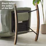 ETCZOYE Nursery Rocking Chair Teddy Upholstered Glider Rocker with Footrest Accent Chair with High Backrest Armchair Comfy Side Pocket Chair for Living Room, Bedroom, Offices (Large Green) ETCZOYE