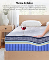 UltraSnooze Twin Mattress, 8 Inch Hybrid Mattress in a Box, Medium Firm, Memory Foam and Individual Pocket Springs for Pressure Relief, CertiPUR-US Certified UltraSnooze