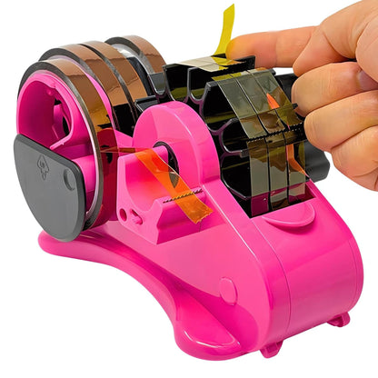 echomerx Pink Heat Tape Dispenser - Sublimation Tape Dispenser to Pre-Cut Heat Resistant Tape | Heat Transfer Tape, Fast Multi-Tape Cutter, Semi-Automatic, Manual Video & 1" Core for Scotch Tapes