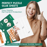 Nariolar Ultra Adhesion Puzzle Glue Sheets; 16 Jigsaw Puzzle Saver Sheets; 2 x 1000 Pieces Saver Nariolar