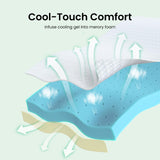 Marsail Queen Size Memory Foam Mattress Topper, 3 Inch Cooling Gel Infused with Soft Cover, CertiPUR-US and Oeko-TEX Certified, Sofa, RV, Camping Marsail