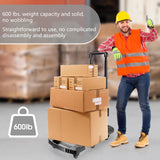 Voipvvii Folding Hand Truck, Portable Heavy Duty Dolly, 6 Wheels Collapsible Luggage Cart with 2 Elastic Ropes - Compact Trolley for Easy Moving - Ideal Hand Cart for Travel and More Voipvvii