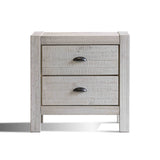 Grain Wood Furniture Montauk 2-Drawer Nightstand, Rustic Off-White Grain Wood Furniture