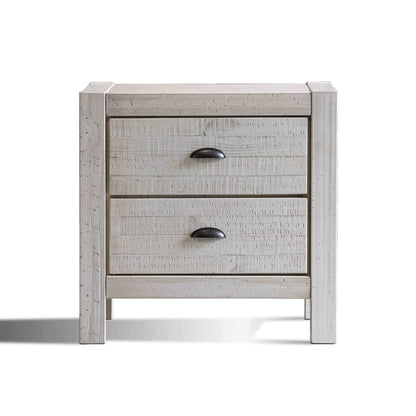Grain Wood Furniture Montauk 2-Drawer Nightstand, Rustic Off-White