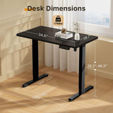 JOY worker Small Electric Standing Desk, 35" x 20" Whole Piece Height Adjustable Desk with Memory Controller, Black Sit to Stand Desk Workstation for Home Office JOY worker