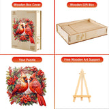 Jigfoxy Wooden Puzzles for Adults, Cardinal Wood Puzzles Adult, Unique Animal Shape Wooden Jigsaw Puzzles, Birthday Gifts for Puzzles Lovers Family Friend (L-13.3 * 13.3in-300 pcs) Jigfoxy