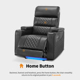 MCombo Power Recliner Chair with Adjustable Headrest, Home Theater Seating with USB & Type-C Port, Armrest Storage & LED Light HTS432SET (Dark Grey, Single Recliner) MCombo