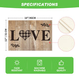 Artoid Mode Wood Love Family Home Together Buffalo Plaid Placemats Set of 4, 12x18 Inch Farmhouse Table Mats Party Kitchen Dining Decoration Artoid Mode