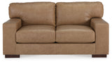 Signature Design by Ashley Lombardia Contemporary Leather Match Loveseat, Light Brown Signature Design by Ashley