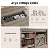 SEDETA 31.5" Lift Top Coffee Table with Storage, Square Coffee Table for Living Room, Farmhouse Coffee Table with Large Hidden Storage Compartment and Adjustable Shelves, Grey SEDETA