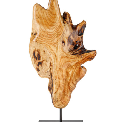 THY COLLECTIBLES Irregular Handcarved Root Wood Sculpture, Wood Tabletop Abstract Standing Sculpture for Home Decor Natural Edge Tabletop Statue (Small)