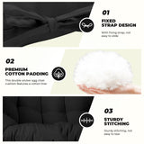 DANGHOOGY Outdoor Double Egg Chair Cushions, Waterproof Wicker Egg Chair Replacement Cushion, Thickened Hanging Chair Cushion, 65x47x7 Inches (Black) DANGHOOGY