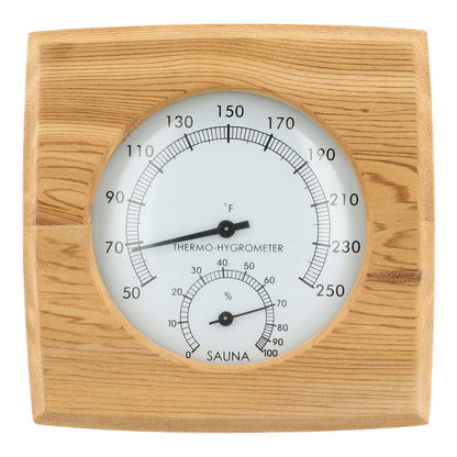 Homaisson 2 in 1 Wooden Sauna Hygrothermograph, Sauna Thermometer and Hygrometer, Indoor Humidity Temperature Measurement Sauna Room Equipment and Accessories