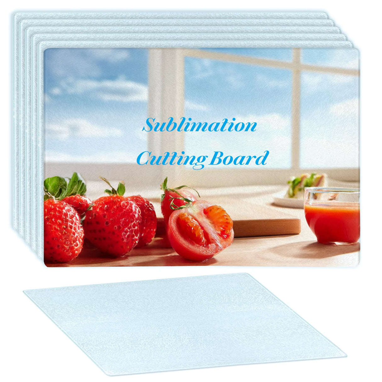 6 Pcs Sublimation Cutting Board Blanks, Textured Tempered Glass Cutting Boards For Kitchen, Anti Slip Chopping Board For Countertop Heat Press Machine Personalized Gift Home Decoration Keepwaters