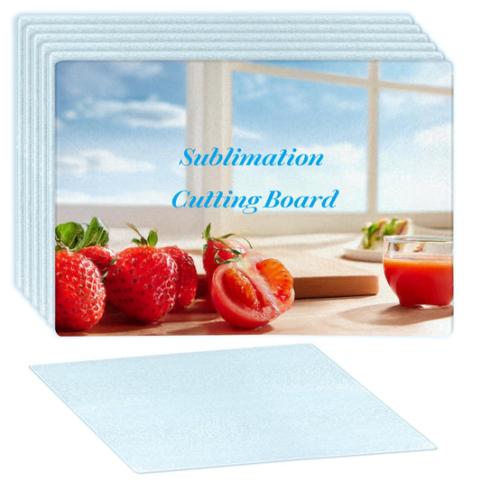 6 Pcs Sublimation Cutting Board Blanks, Textured Tempered Glass Cutting Boards For Kitchen, Anti Slip Chopping Board For Countertop Heat Press Machine Personalized Gift Home Decoration