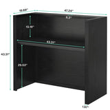 Tribesigns Reception Desk, Modern Front Desk with Counter, 47 Inch Small Retail Counter for Checkout, Lobby, Salon, Small Office, Reception Area (Black, 47.2" W x 19.7" D x 43.3" H) Tribesigns