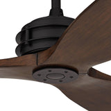 Casa Vieja 62" Coronado Aire Modern Industrial 3 Blade Indoor Outdoor Ceiling Fan with Remote Control Matte Black Dark Walnut Wood Damp Rated for Patio Exterior House Home Porch Gazebo Casa Vieja