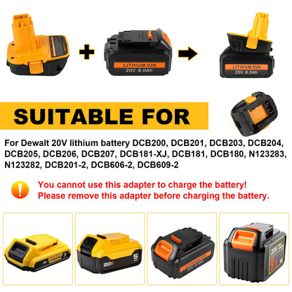 Replacement Battery Adapter DCA1820 for Dewalt 18V Tools, Convert 18V / 20V Lithium Battery to NiCad/NiMH Battery, Makes The Battery can be Used for Nickel Drill and Charger - WoodArtSupply