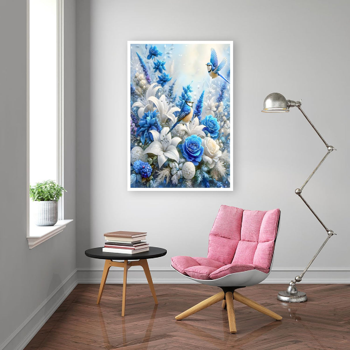 CAMOYAI 5D Diamond Art Kits for Adults,Flower Birds Diamond Painting Kits for Adult Beginners,DIY Round Full Drill Diamond Art Painting,Diamond Painting Kits for Home Wall Decor Gift 12x16inch CAMOYAI