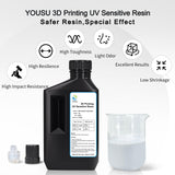 YOUSU Flexible Tough (Shore 80A) 3D Printer Resin,Soft Rubber/TPU Like 3D Printing Resin,High Elongation 405nm Fast UV-Curing Photopolymer Resin for LCD Printer,White 1000g Yousu