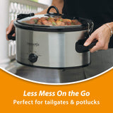 Crock-Pot Cook and Carry 6 Quart Manual Portable Slow Cooker and Food Warmer, Stainless (SCCPVL600-S) Crock-Pot