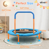 Ativafit 36inch Mini Toddler Trampoline for Kids Ages 1-6 Indoor Outdoor Folding Small Rebounder Trampoline with Foam Handle Safety Padded Cover Fun for Kids ATIVAFIT