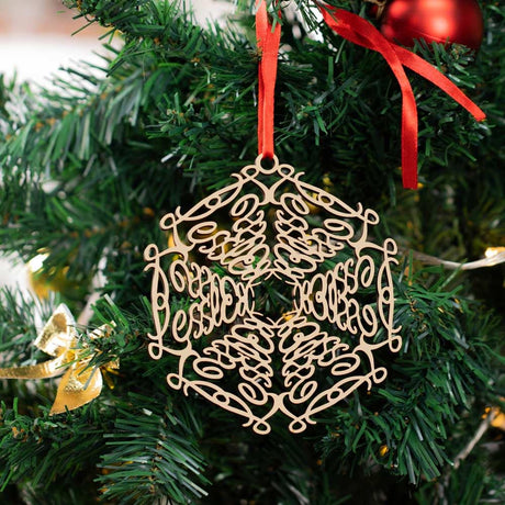 Personalized Christmas Wooden Snowflake Ornament with Name Christmas Tree Decor for Family Friend callie