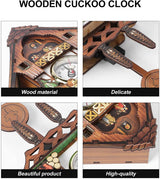 Cuckoo Clock, Wooden Wall Clocks, Wood Traditional Handcrafted Chalet European Antique Retro Style Mechanical Cuckoo Pendulum Quartz Clock for Home Living Room Bedroom Decor Birthday Gifts (CM-007) CALOPET