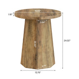 Tribesigns Farmhouse Round End Table, Wooden Couch Side Table with Octagonal Base, Rustic Brown Nightstand Pedestal Accent Furniture for Living Room, Bedroom (1) Tribesigns