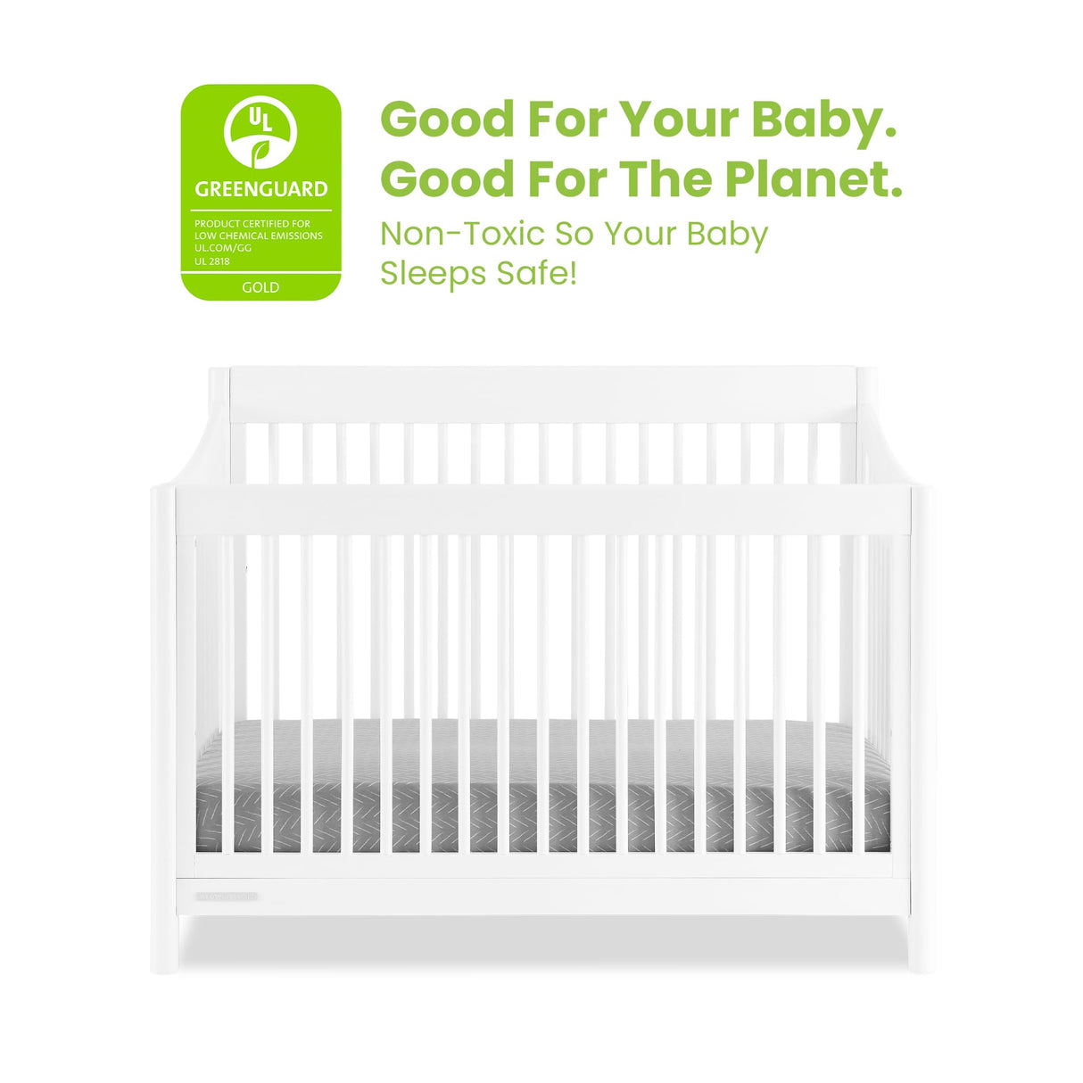 Delta Children Brooks 6-in-1 Convertible Crib - Greenguard Gold Certified, Bianca White Delta Children