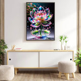 Lotus Diamond Painting Kits for Adults Beginners - Lotus Flowers Diamond Art Kits for Adults, Full Drill DIY 5D Diamond Painting Flowers Gem Art Crafts Kits for Home Wall Decor 12x16 in Meothan