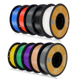Kingroon PLA 3D Printer Filament, 10 Rolls, Dimensional Accuracy +/- 0.02 mm, 10kg Spool(22lbs), 1.75 mm，Black White Grey Red Blue Green Purple Skin Silver Yellow POJECITY