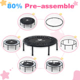 36 Inch Mini ToddlerTrampoline for Kids Ages Over 6 Max Load 170lbs Indoor Small Rebounder Trampoline Gifts for Kids Toddler Trampoline with Safe Cover Black PY SUPER MODE