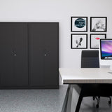 CJF Locking Storage Cabinet with 5 Adjustable Shelves, Metal Storage Cabinet, Garage Storage Cabinet for Home Office, Utility Room, School, Warehouse CJF