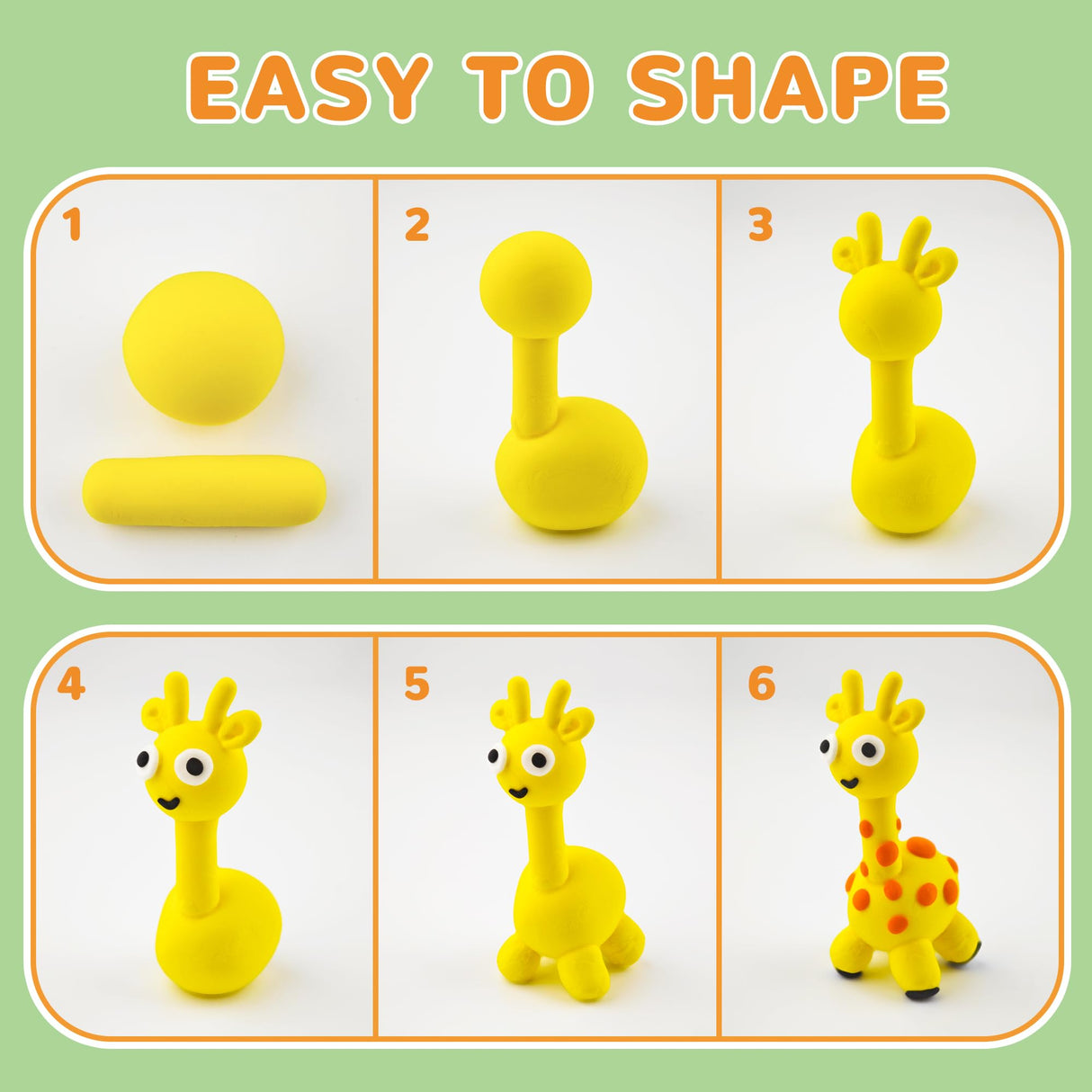 Oun Nana Air Dry Clay for Kids,12 Box Animal Modeling Clay Art Craft Kit,Ultra Soft & Mess-Free, with Sculpting Tools, Tutorials, Ideal Gift for Boys Girls Birthday Christmas Party Favor Oun Nana