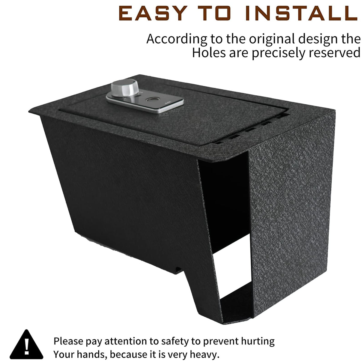 Center Console Gun Safe Vault - TuoJue Console Safe Lock Box Compatible with 2022-2025 Toyota Tundra and 2023-2025 Toyota Sequoia Console Organizer Locking Vault with Superior Fingerprint Lock TUOJUE