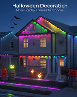 CINOTON Permanent Outdoor Lights 100ft, Smart RGBW+IC Eaves Lights with 60LEDs, IP67 Waterproof, 111 Scene Modes for Daily and Festival, Halloween Christmas Holiday Decor, APP/Voice/Remote Control CINOTON